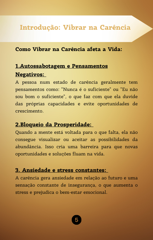 Deixe de Vibrar na Carência, Atraia a Prosperidade! - Um guia prático para transformar a sua vida