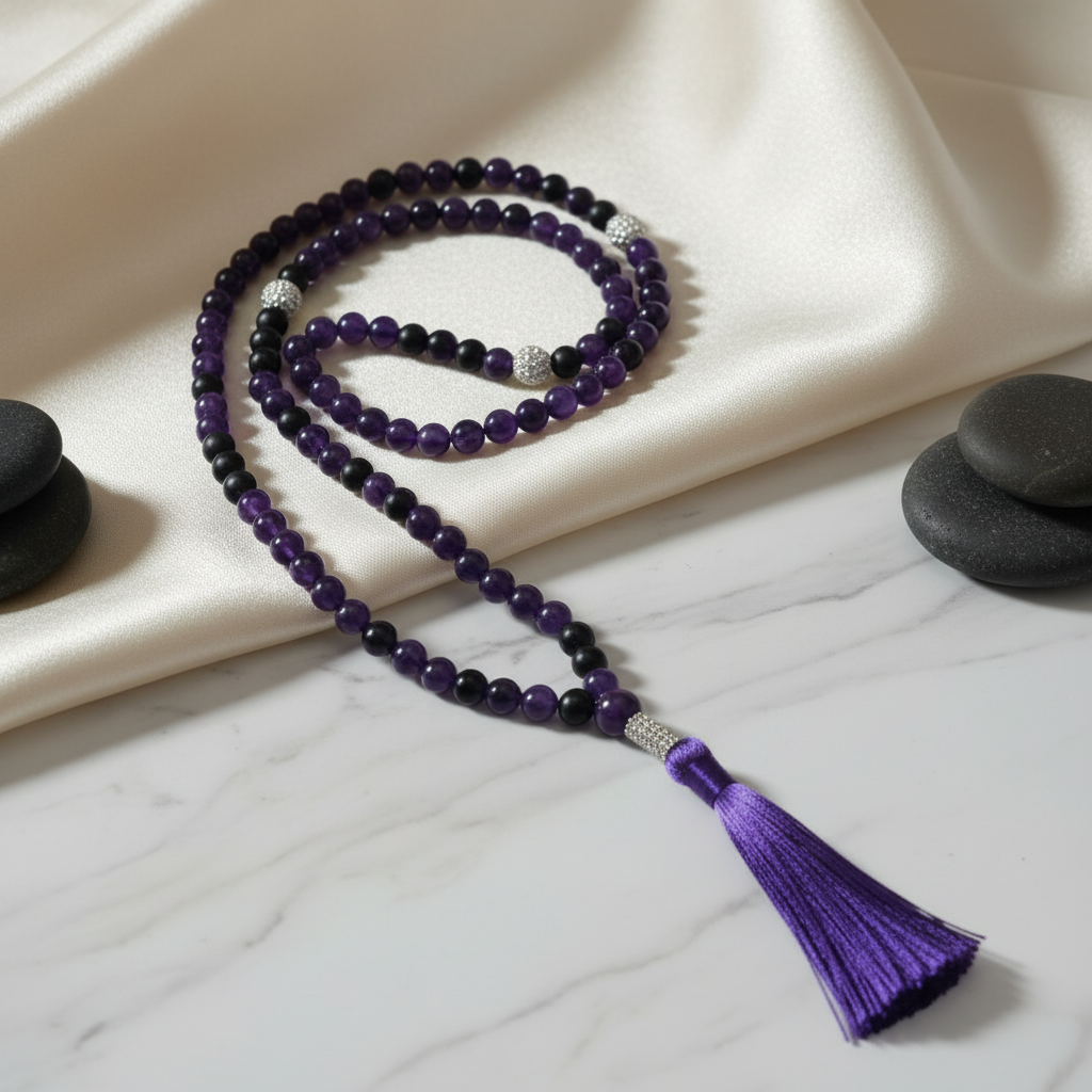 Japamala Roxa com fundo elegante
