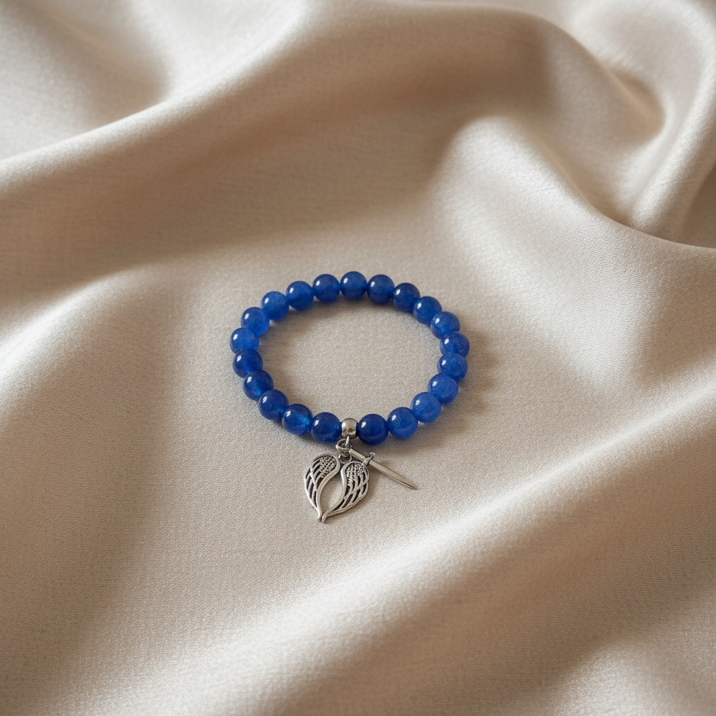 Pulseira Arcanjo Miguel com fundo em tecido