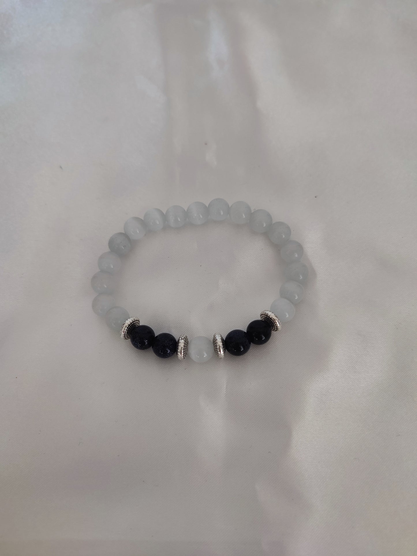 Pulseira Selenita e Pedra Estrela