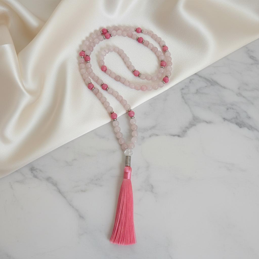 Japamala rosa com fundo profissional premium