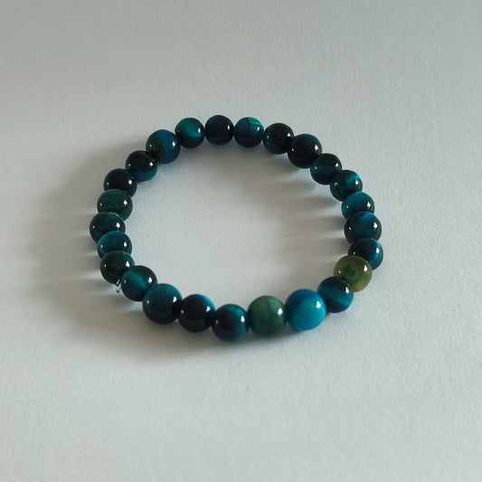 Pulseira Criança dos 5 aos 12 anos - Olho de Tigre azul de 6mm