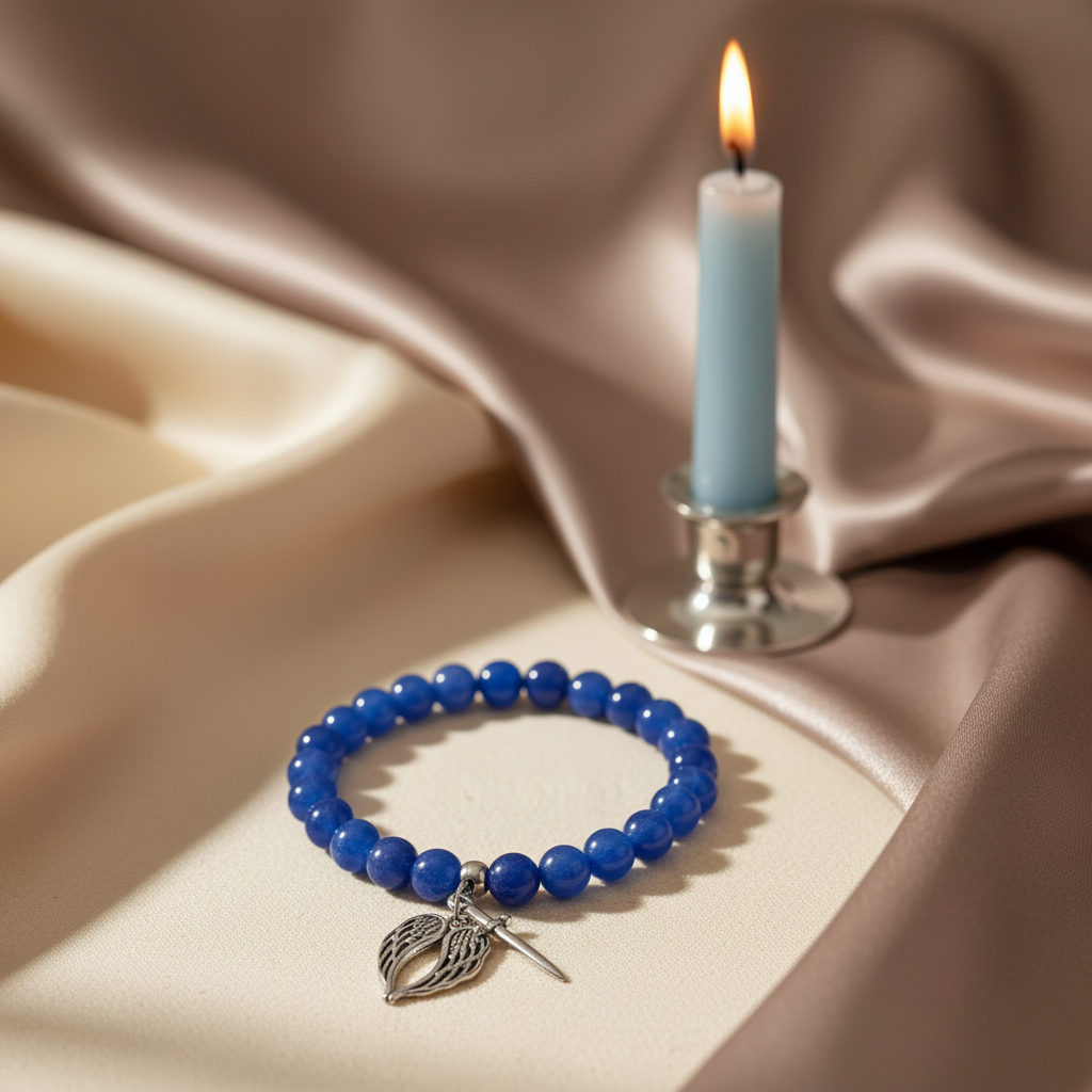 Pulseira Arcanjo Miguel - Cianita Azul Nova Composição
