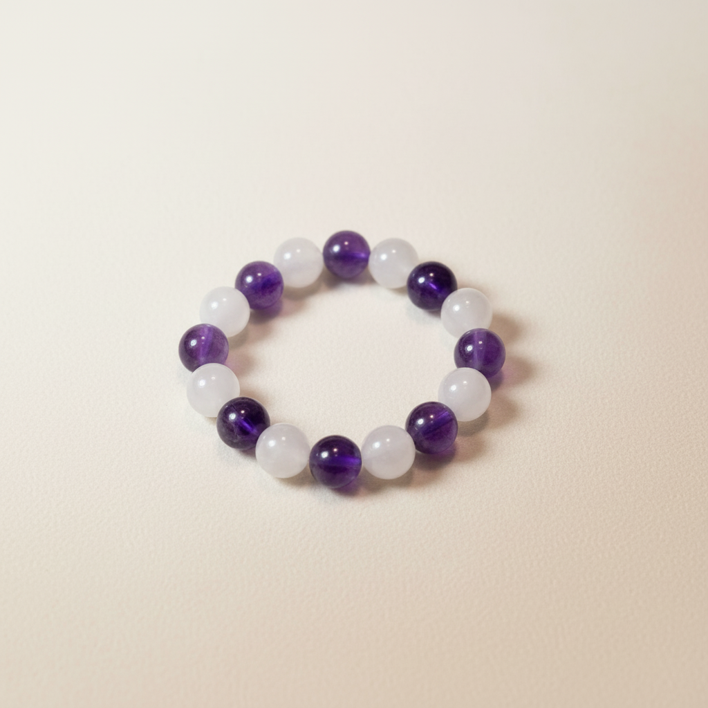 Pulseira de ametista com fundo profissional