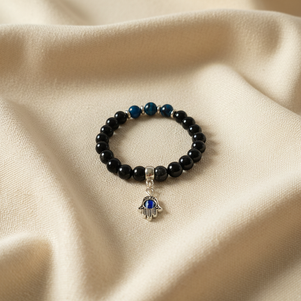 Pulseira sobre tecido elegante