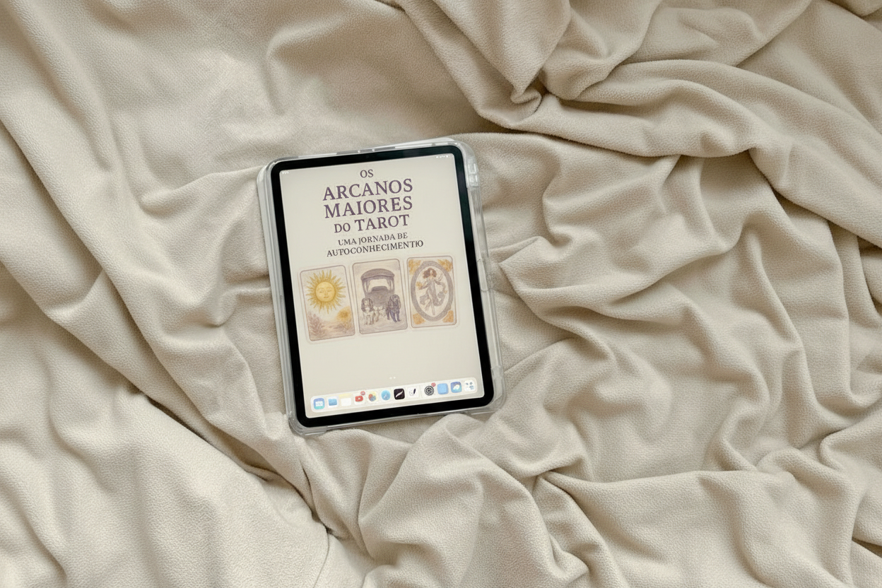 Tablet com ebook de Tarot sem mão